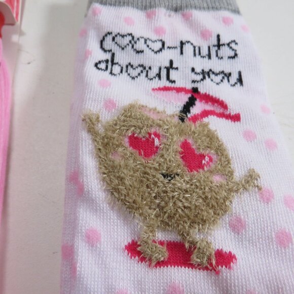 Valentines Socks Coconut and Chocolate NEW (one pair of each design) - Picture 2 of 6